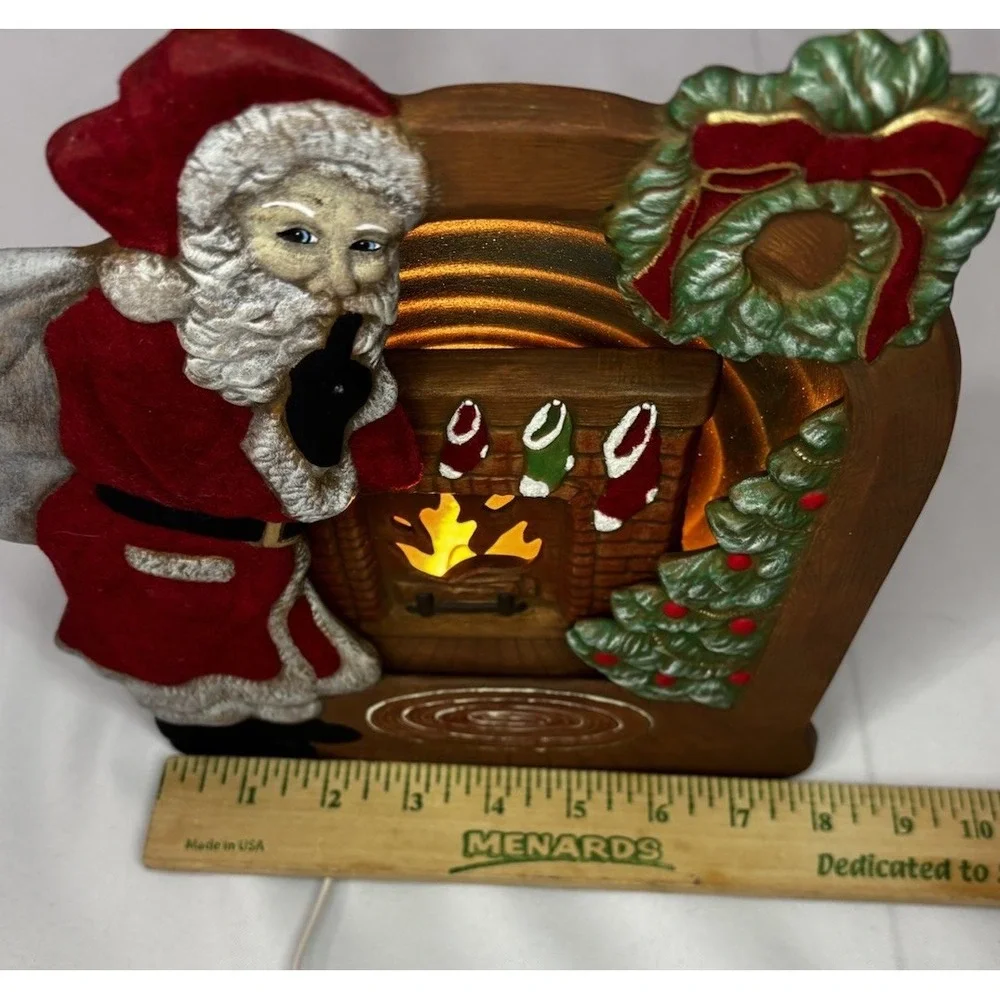 🎅1989 Tampa Bay Mold Company Santa And Chimney Light Fireplace Lamp